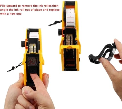 MX-5500 8 Digits EOS Handheld Tag Gun with 50 White Labels and 1 Ink Labels Machine Kit(Red)