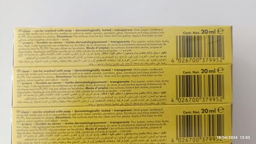UHU Multi Purpose Transparent Adhesive Solvent Free 20 ML Pack of 20, 37995- NO: 12