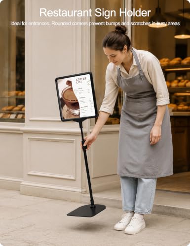 Sign Holder Stand,Sign Stand for Display,Adjustable Sign Holders For Table Top,Table Sign Holders 8.5 x 11,6 Packs,Black