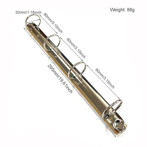 Ring Clips 8pcs A4 Metal Ring Binder Clips with Bamboo Back Panel Detachable Buckle Loose-Leaf Binding Strip for Data Book Album Diary Notebook(A4 30mm)