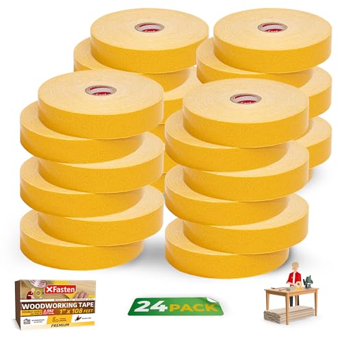 XFasten Bulk Double Sided Woodworking Tape 1-inch, 2,592 Feet Total (24-Pack) Residue-Free Removable Double Sided Tape for Woodworking Router Template, Woodworkers CNC Routing Machine