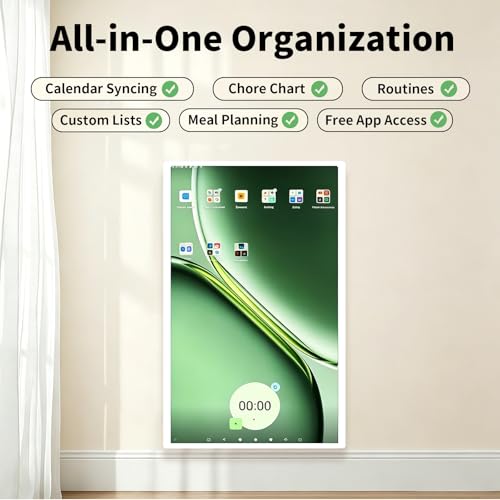 15.6"/21.5"/24"/32" Smart Digital Calendar & Family Dashboard, Electronic Touch Screen Wall Planner for Family System-Chore Chart, Meal Planner, Support App Store with Stand 15.6‘’
