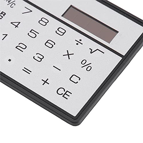QERTYHJK 8 Digit Thin Solar Power Calculator with Touch Screen Credit Card Design Portable Mini for Business School