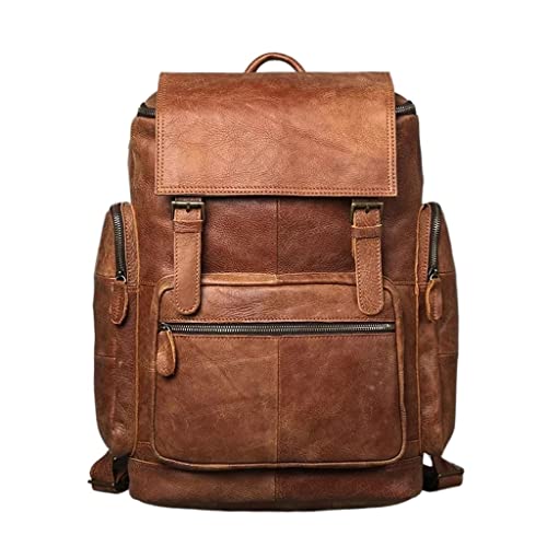 AODFDSJH Genuine Leather Backpack First Layer Cowhide Leisure Travel Bag Large Capacity Laptop For 16inch