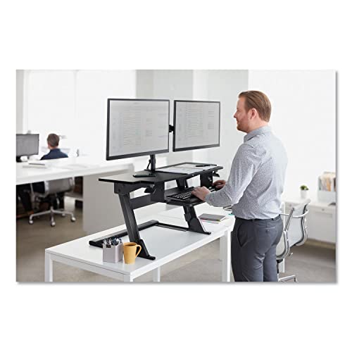 3M Precision Standing Desk, 42" X 23.2" X 6.2" to 20", Black