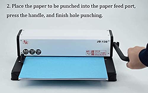 CGOLDENWALL Hole Punch 10 Holes Paper Puncher 3X8mm Holes for Contract/Tender/Document/PP Film Punching Desk Office Paper Punching Machine