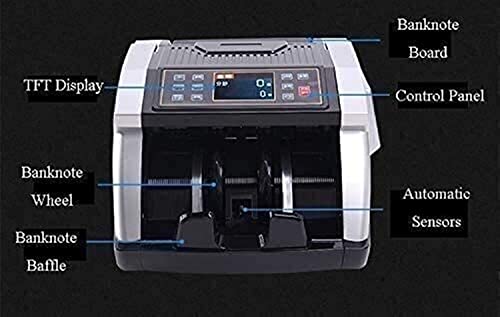 JIQHOHX Money Counter Counterfeit Currency Detector for Currency Anti- Counterfeiting Fraud Bill Counter Business Grade Money Counting Machine