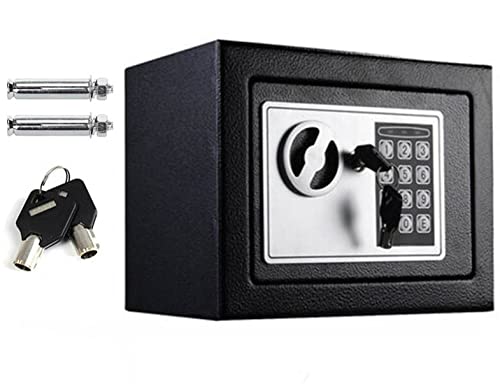 TBLOTYD Home Safe Cash Safety Box Waterproof Wall Mounted Money Deposit Box with Lock Key Home Use Safety Box/35X25X25Cm，23X17X17Cm(4.6L) Black