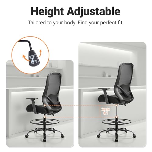 Drafting Office Chair Big and Tall 450lbs Heavy Duty for Standing Desk