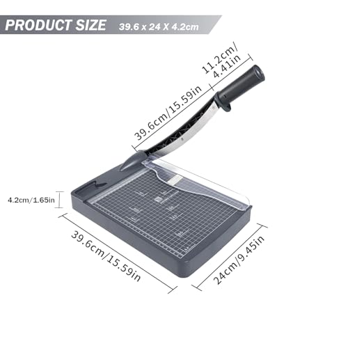 Manual Guillotine Paper Cutter, 16 Sheet Capacity, Heavy Duty with Security Blade Lock for Precise Cutting of Photos and Film