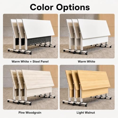 RIXNOMA Folding Conference Table with Wheels, Modular Joinable Meeting Table for Office, Classroom and Seminar Room, Mobile Training with Locking Casters