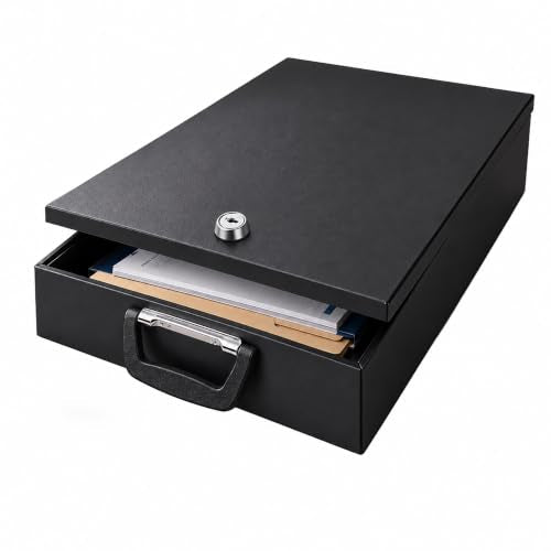 Relaxdays Document Box DIN A4 with Lock 2 Keys Black