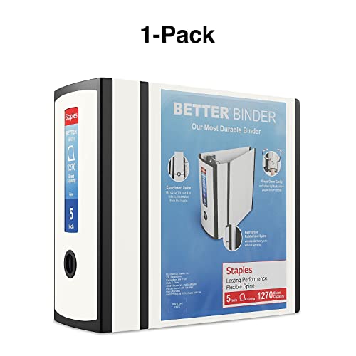 Staples Better 5-Inch D-Ring View Binder, Reinforced Spine