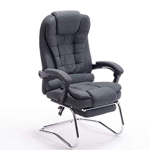 Reclining Lunch Break Massage Chair Ergonomics Fabric Bow Computer Office Chair Conference Chair (Color : Gray)