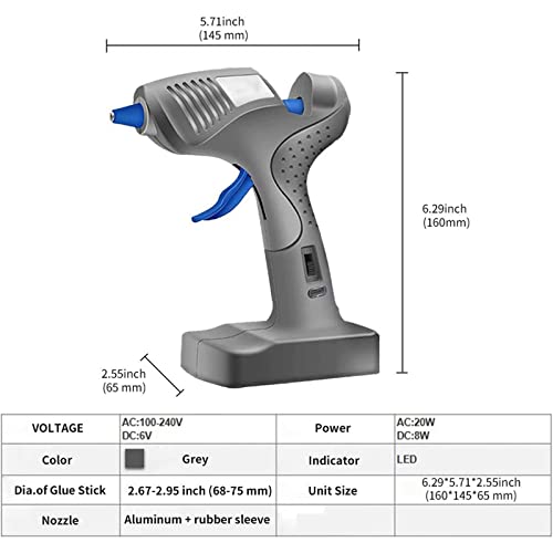 Cordless Hot Glue Gun, Fast Preheating Glue Gun Kit, w/ 3 Multipurpose Glue Sticks, Dual Power High Temp Melt Glue Gun Kit, for DIY Projects, Arts, Crafts, Quick Repairs and Home Decoration