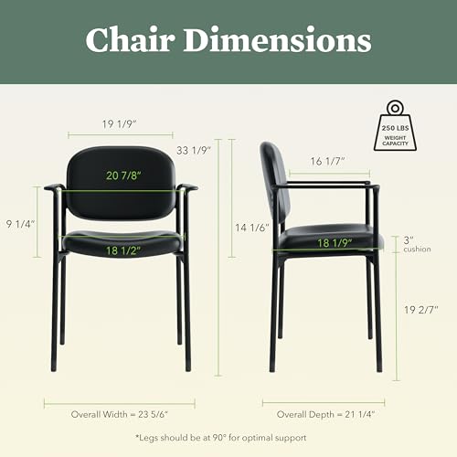HON Scatter Guest Chair with Arms, Fabric Office Chairs, Black