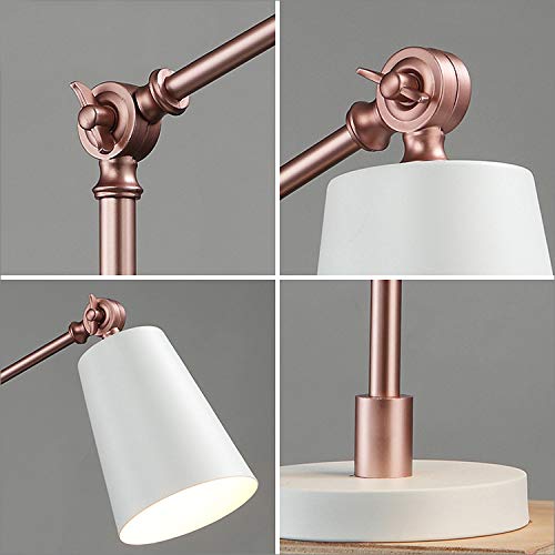 SONGCHAO Table Lamp Nordic Creative Desk Lamp Modern Minimalist Office Living Room Bedside Adjustable Mechanical Lamps for Night Stands(White)