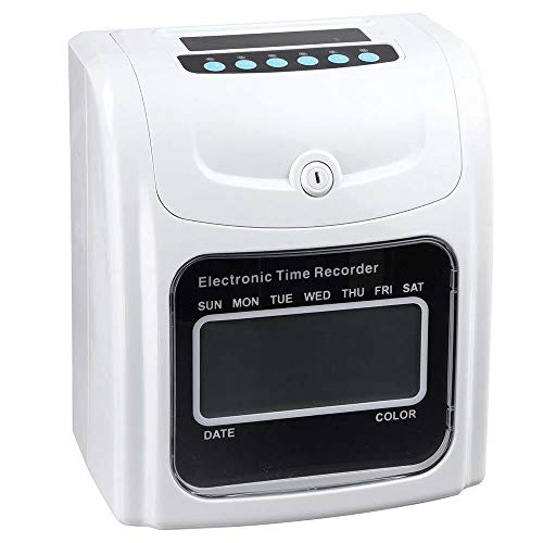 Employee Attendance Punch Time Clock Payroll Recorder LCD Display w/ 100 Cards