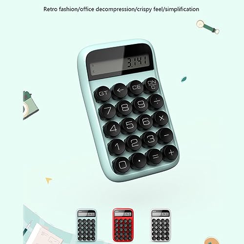 HTLNUZD Desktop Calculator 10 Digit Large LCD Display Handheld Cute Jelly Beans Mechanical Keyboard Calculator for Office, School, Home, Business (Rose Gold)