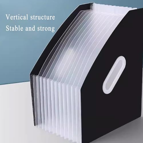 Folders,Document Organiser, Protective File Storage,A4 Desktop File Folder, Self-Standing Portable 13 Pockets,Concertina Expandable File Organiser Filing Box 2 Pcs/Black (Color : A)