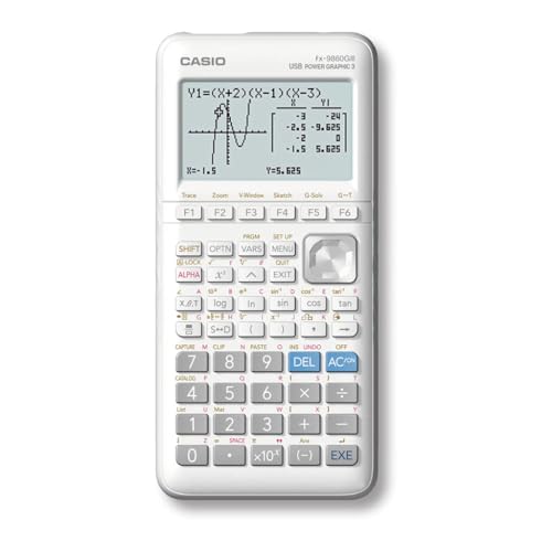 Casio FX-9860GIII CAS Free Monochrome Graphing Calculator, White
