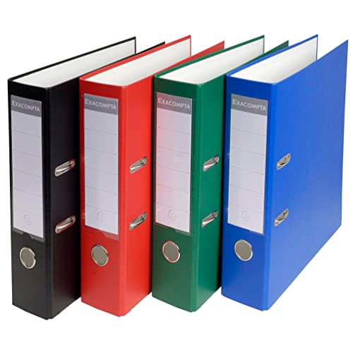 Exacompta - Ref 918400B - PP Lever Arch File - 320 x 290mm in Size, Suitable for Storing A4 Documents, 75mm Spine, Reinforced Finger Pull - Assorted Colours (Pack of 20)