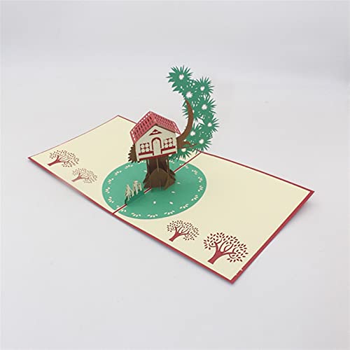 Greeting Card Birthday Cards 3D Handmade Tree House Family Paper Invitation Greeting Cards Postcard Business Gift Father Mother's Day Supply Birthday Card (Size : 8pcs)