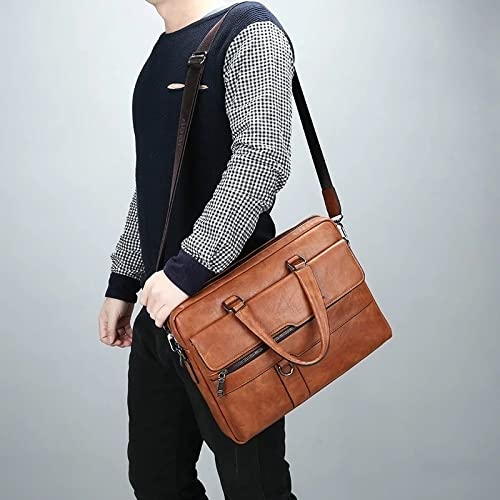 UOHLCX HBJWOV Men's Business Briefcases PU Leather Shoulder Messenger Bags Travel Handbag Male Laptop Bag