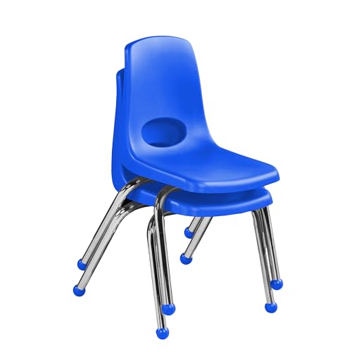 FDP 14" School Stack Chair with Ball Glides, Blue, 2-Pack, 15412-BL