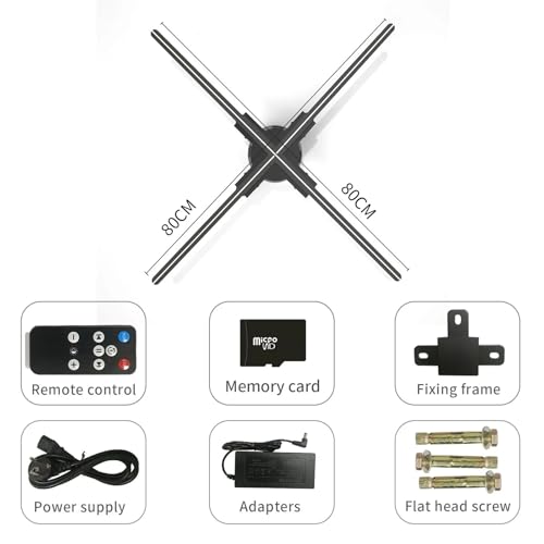 3D Fan Hologram Projector WiFi Display Advertising Logo Light Led Sign Holographic Lamp Three-Dimensional Projectors 80CM