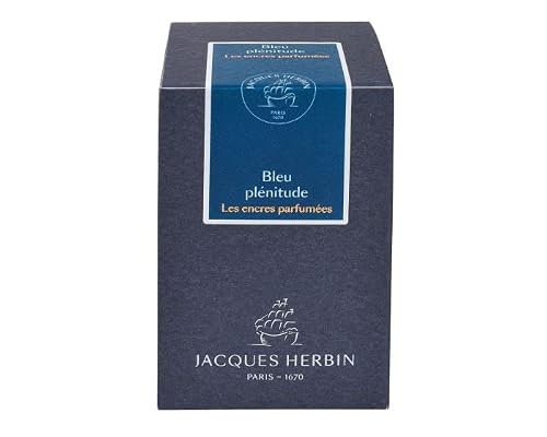 Jacques Herbin - Ref 14716JT - Ink for Fountain Pens & Rollerball Pens - Bleu Plenitude - 50ml Bottle - Scented Ink