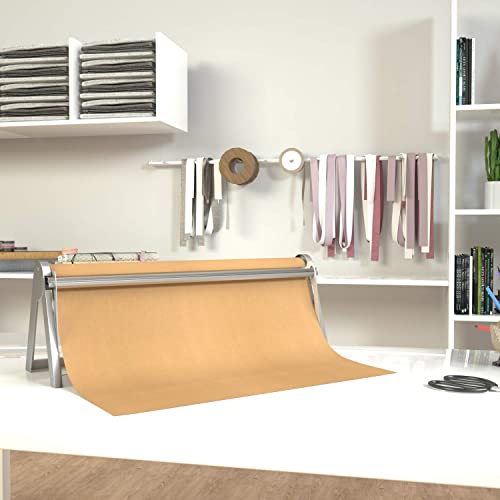 Butcher Paper Dispenser, Paper Roll Dispenser and Cutter with Serrated Blade, Craft Paper Holder or Vinyl Roll Holder, Easy to Use, Wall Mountable and Set on Tabletop (24")