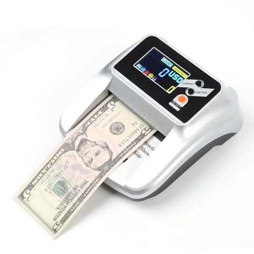 ERICAT Counterfeit Money Detector, Money Counter Machine with LED Display Screen, Smart Reminder and and 1s Accurate Detection, Automatic 4-Way Direction USD & Euro Value Counting, for Restaurants