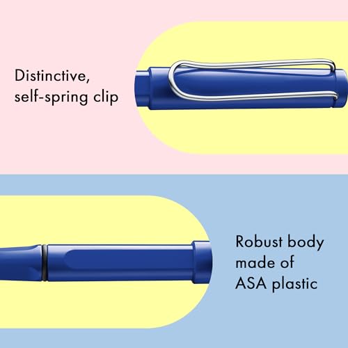 Lamy safari blue - Rollerball Pen with ergonomic grip & line width M - for pleasant long writing - made of robust ASA plastic - including rollerball refill M 63 in blue