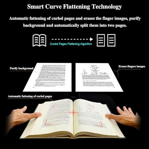 A2/A3 Large Format Book & Document Scanner, 26MP High Resolution Overhead Scanner, with Auto-Flatten & OCR, Non-Destructive Scanning for Maps, Newspapers