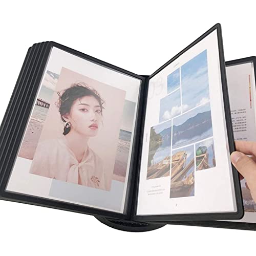 NIKAIDD Desktop Reference System - Desk Reference Organizer, Catalog Display Rack, 20 Page, A4 Letter-Size, Black Base, for Office/Home Display and Storage A4 Documents