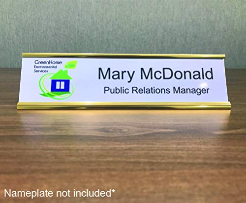 Desktop Office Nameplate Holder, Yellow Gold (10" x 2", 5-Pack)