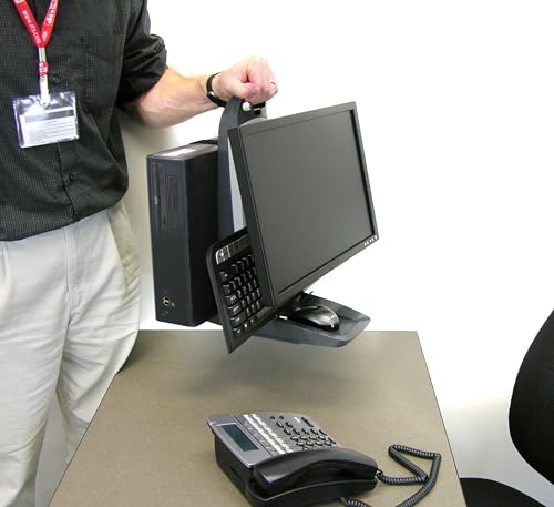 Ergotron – Neo-Flex All in One Stand for Desk, VESA Mount – for Screens Up to 24 Inches, 6 to 16 lbs – CPU Strap