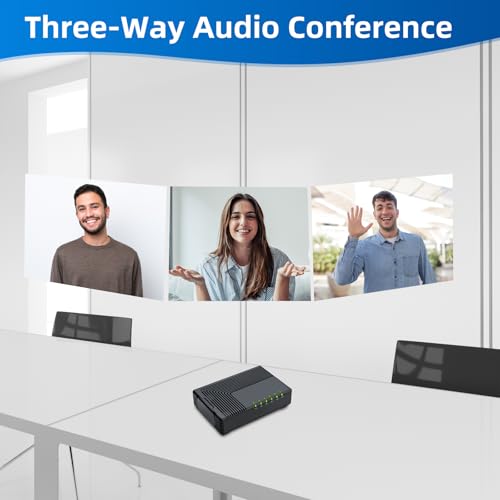 FLYINGVOICE FTA5102E2 Analog Telephone Adapter, 2 FXS Ports, 2 SIP Lines, 2 LAN Ports, 3-Way Conference, Supports FAX Over IP via T.38, T.30 FAX with G.711, ATA for SMEs, Hotel, Office, Call Center