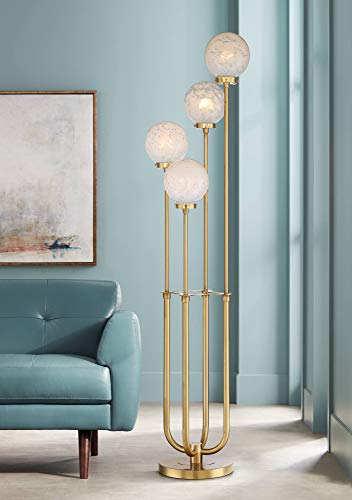 Candida 68 1/2" Tall Glass and Warm Gold 4-Light Floor Lamp Living Room