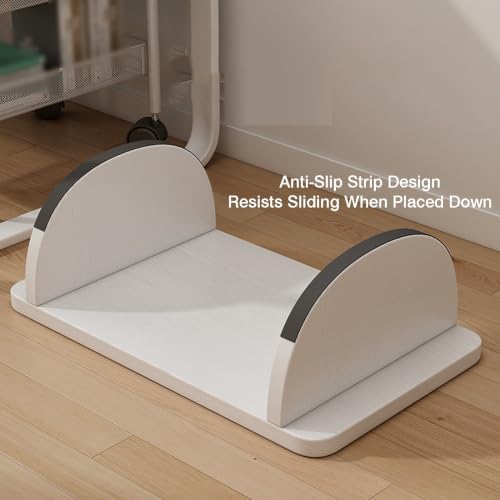 Ergonomic Under Desk Footrest for Office,Under-Desk/Sofa with 180° Rocking Motion,Solid Wood Frame 330lbs Load Capacity(White,30x40x14cm)