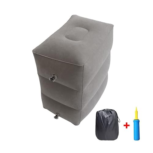 WODHAZNC Inflatable Foot Pillow for Travel Rest Airplane Car Bus Footrest Pillows Kids Flight Sleeping Resting with Air Pump(D)