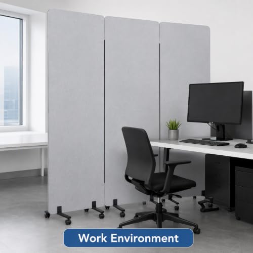 3 Panel Foldable Office Partitions,Portable Acoustic Office Divider