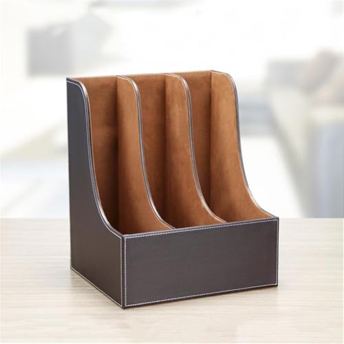 File Organizer Leatherette Desktop File Folder Organizer and Document Stand Journals Magazine Rack Desk(Black)