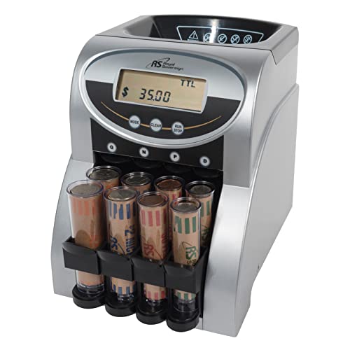 Royal Sovereign Electric USD Coin Counter/Sorter, 2 Rows with Patented Anti-Jam Technology and Value Counting, Silver (FS-2N)
