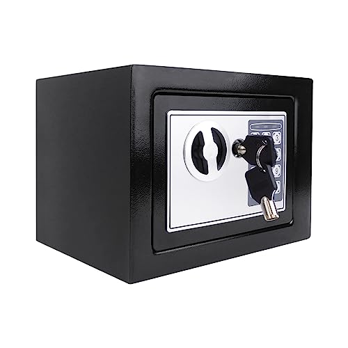 TBLOTYD Electronic Safe Home Safe Box Digital Safe Box with Keypad, Keys for Deposit Cash, Document for Home or Business/Black/16L ，Black-4.6L