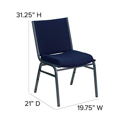 EMMA + OLIVER Heavy Duty Navy Blue Dot Fabric Stack Chair