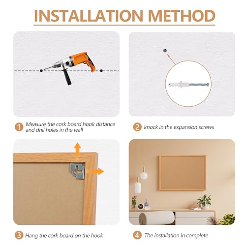 Board2by Cork Board Bulletin Board 24 x 36, Wood Framed Corkboard for Wall