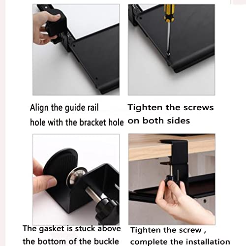 DIBAKO Ergonomics Desk Platforms，Retractable Keyboard Tray，Large Keyboard Platform Under Desk，Extender Drawer Multipurpose for Keyboard (Color : Black)