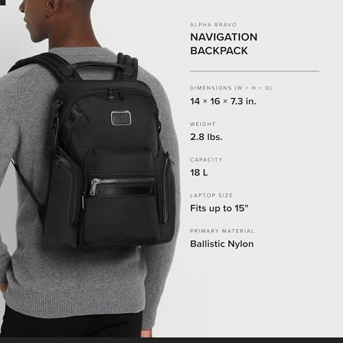 TUMI - Alpha Bravo Navigation Backpack - Everyday Travel Backpack - Fits Up to 15" Laptop - 16.0" X 14.0" X 7.3"